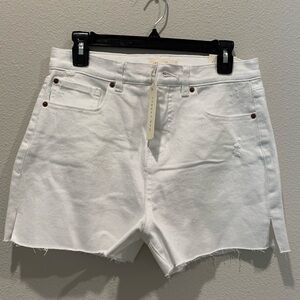 NWT Copper Key White Denim Shorts Raw Hem